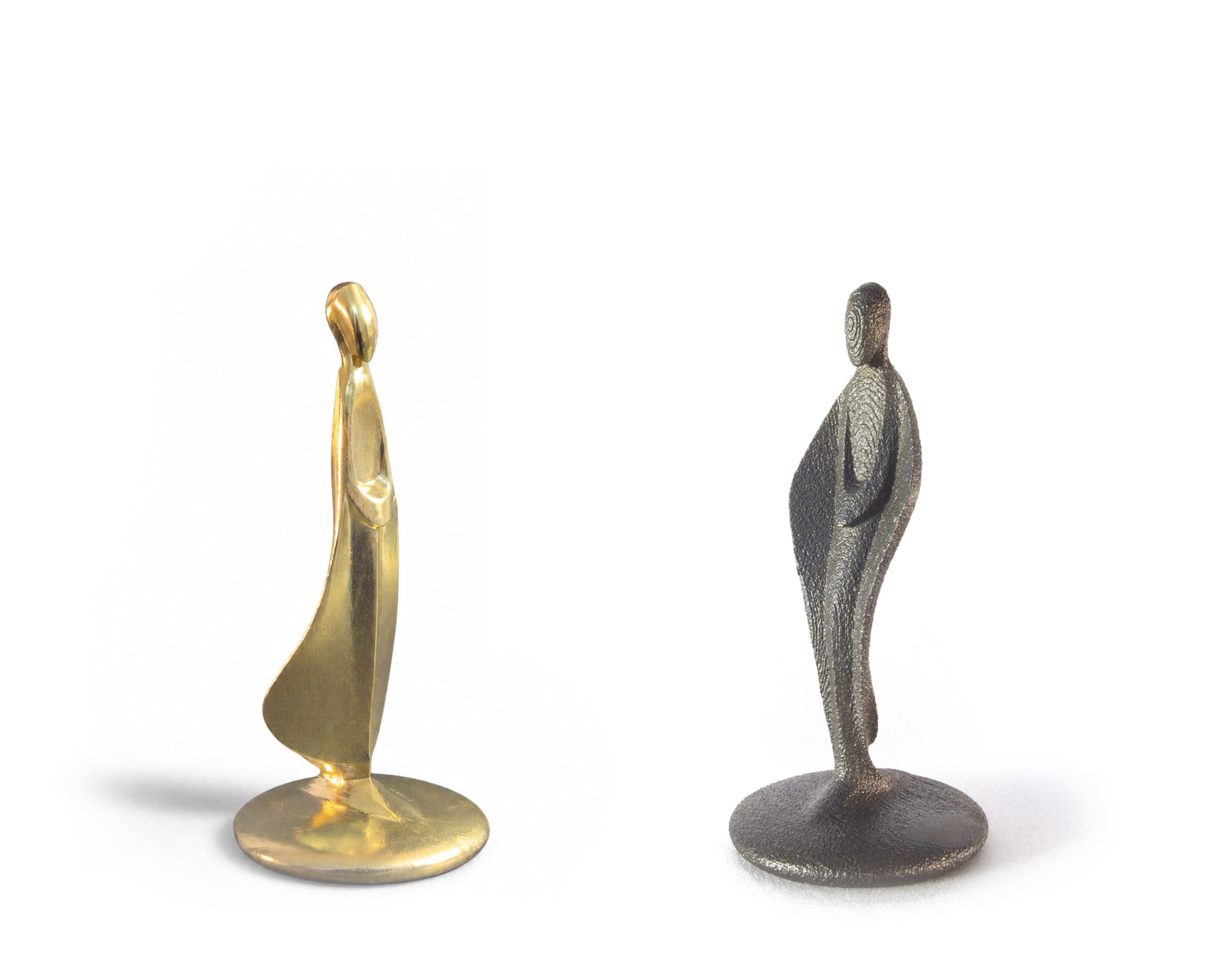 Bishops — the gold piece and its dark counterpart, face to face