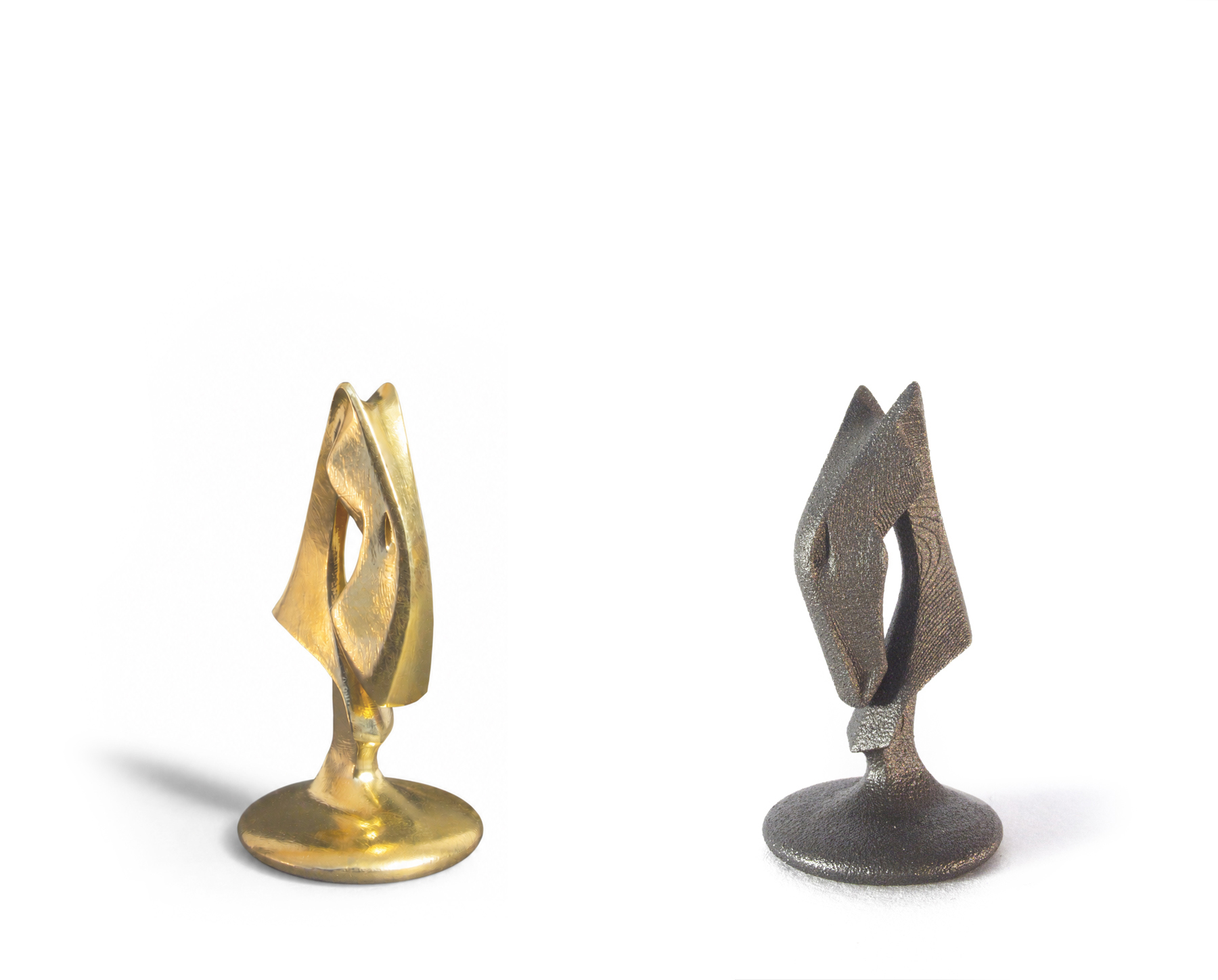 Knights — the gold piece and its dark counterpart, face to face